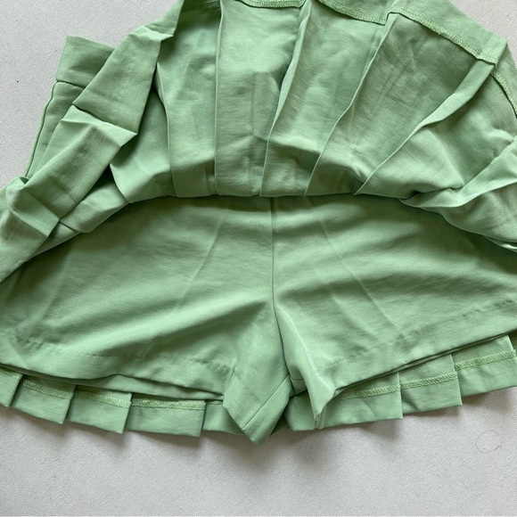 NWT ZARA Bloggers Fav Skort Light Green Tennis Mini Skirt Pleated Size Small - Picture 8 of 11